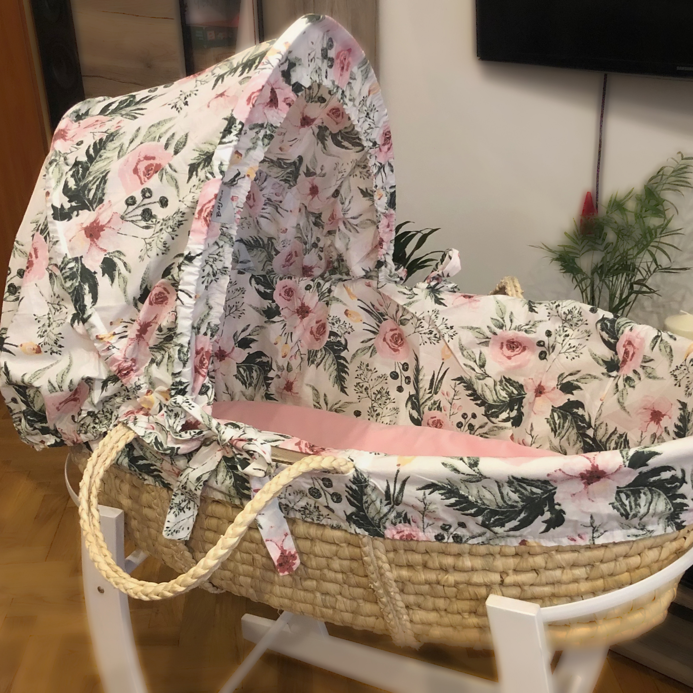 Zestaw bawełniany do kosza mojżesza lub kołyski roz. 210-230cm